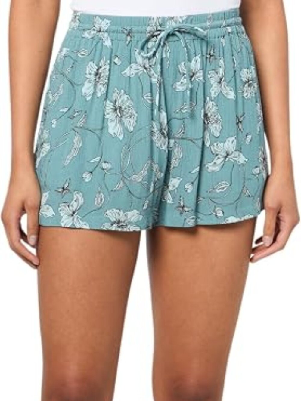 Volcom Womens Sunny Daze High Waisted Elastic Waist Beach Shorts